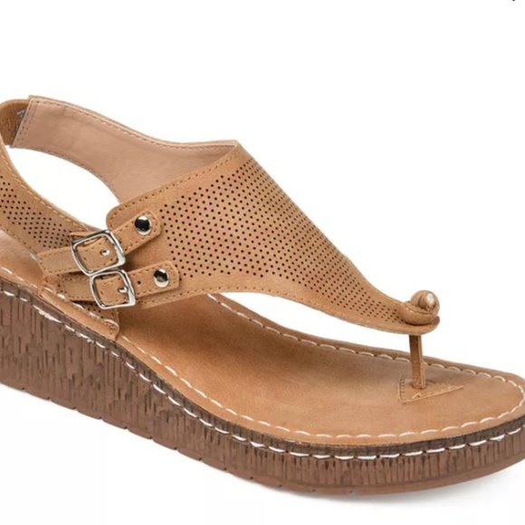 Tan Wedge Heeled Mckell Sandals, Worn Once - Picture 3 of 3